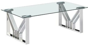 Τραπεζάκι Καφέ DKD Home Decor Διαφανές Κρυστάλλινο Χάλυβας 130 x 70 x 45 cm