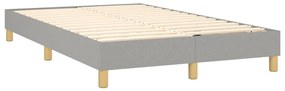 vidaXL Κρεβάτι Boxspring με Στρώμα &amp; LED Αν.Γκρι 120x200 εκ Υφασμάτινο