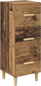 vidaXL Πλαϊνό γραφείο Παλαιό ξύλο 34,5 x 34 x 90 εκ.