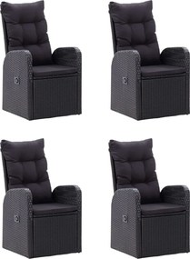 vidaXL Σετ Τραπεζαρίας Κήπου 5 Τεμαχίων Μαύρο