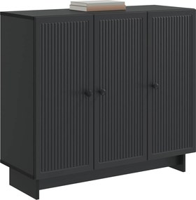 vidaXL Πλαϊνό γραφείο Μαύρο 89 x 34,5 x 80 εκ Επεξεργασμένο Ξύλο