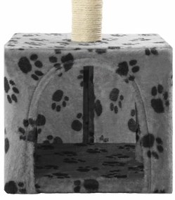 vidaXL Γατόδεντρο Τύπωμα Πατούσας Γκρι 55 εκ. με Στύλο από Σιζάλ