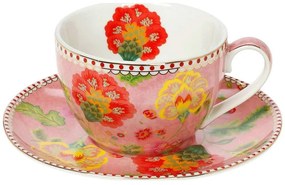 Φλυτζάνι Τσαγιού Floral Pink 14.221.16 280ml Pink-Multi Cryspo Trio Πορσελάνη