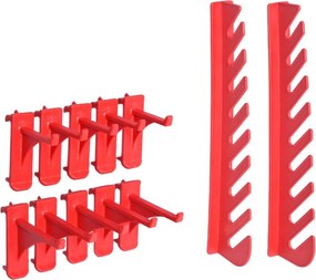 vidaXL Σετ Αποθήκευσης 71 τεμ. Κόκκινο/Μαύρο με Πάνελ Τοίχου