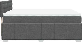 vidaXL Κρεβάτι Boxspring με Στρώμα Σκούρο Γκρι 140x190 εκ. Υφασμάτινο