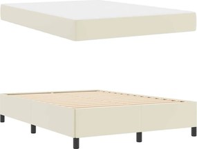 vidaXL Σκελετός Κρεβατιού με στρώμα Κρεμ 160 x 200 cm ύφασμα