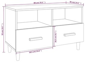 ΈΠΙΠΛΟ ΤΗΛΕΟΡΑΣΗΣ ΓΚΡΙ SONOMA 80X36X50 ΕΚ. ΑΠΟ ΕΠΕΞΕΡΓ. ΞΥΛΟ 817490