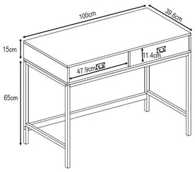 RUBIK ΚΟΝΣΟΛΑ 2ΣΥΡΤΑΡΙΑ CEMENT ΑΝΟΙΧΤΟ ΜΕ PATTERN 100x40xH80cm - Μέταλλο - 05-0322