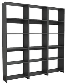 Βιβλιοθήκη Rabuku pakoworld σε ανθρακί απόχρωση 146x22x123εκ (1 τεμάχια)
