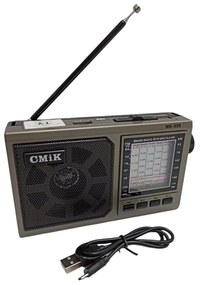 MK-998 Επιτραπέζιο Ραδιόφωνο Επαναφορτιζόμενο Γκρι