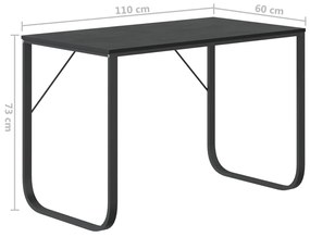 vidaXL Γραφείο Υπολογιστή Μαύρο 110 x 60 x 73 εκ. από Μοριοσανίδα