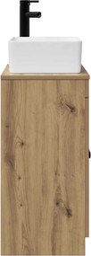 vidaXL Καθρέφτης μπάνιου με νιπτήρα Artisan Δρυς 54 x 35 x 83 εκ