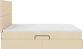 vidaXL Κρεβάτι Αποθήκης με στρώμα Κρέμ 180 x 200 cm Τεχνητό Δέρμα