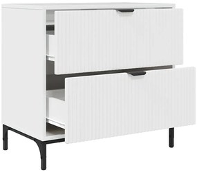vidaXL Κομοδίνο Γυαλιστερό λευκό 63.5 x 36 x 61 εκ Επεξεργασμένο ξύλο