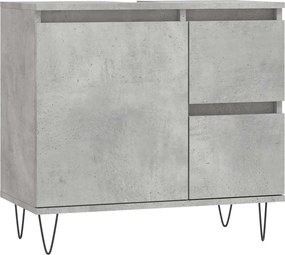 vidaXL Ντουλάπι Μπάνιου Γκρι Σκυροδέματος 65x33x60 εκ. Επεξ. Ξύλο