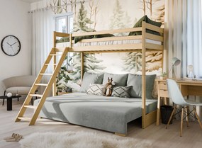 Κουκέτα  Sofino με πτυσσόμενο Καναπέ-Κρεβάτι από μασίφ ξύλο Natural  90x200/140x200cm