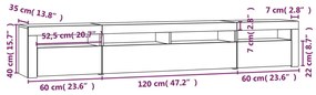 Έπιπλο Τηλεόρασης με LED Γυαλιστερό Μαύρο 240x35x40 εκ. - Λευκό