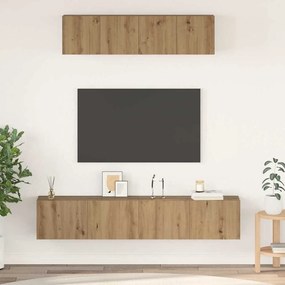 vidaXL Τηλεοπτική Κάβα Τοίχου Επιτοίχιο 4 pcs artisan δρυς