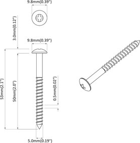 vidaXL Ξυλοβίδα 3273 pcs Ασημί 9,8 x 53 mm Ατσάλι