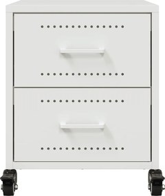 vidaXL Κομοδίνα 2 τεμ. Λευκό 36x39x43,5 εκ. από Χάλυβα