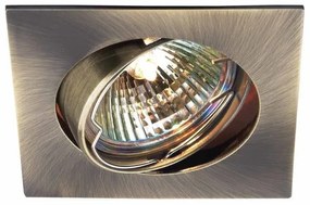 Χωνευτό Σποτ Φωτιστικό Οροφής MR16 50W LN107KA/B Τετράγωνο Sunlight-LN107KA/B GAB G4-Μπρονζέ LN107KA/B GAB G4