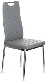 Καρέκλα Tonia PU γκρι-πόδι χρωμίου 52x43x96