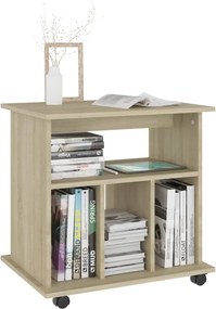vidaXL Ντουλάπι Τροχήλατο Sonoma Δρυς 60 x 45 x 60 εκ. από Επεξ. Ξύλο