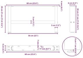 ΠΟΔΙΑ ΤΡΑΠΕΖΙΟΥ ΣΑΛΟΝΙΟΥ ΛΕΥΚΟ 2 ΤΕΜ. 60X(30-31) ΕΚ. ΑΤΣΑΛΙ 4013265