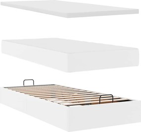 VidaXL Οθωμανικό κρεβάτι με στρώματα Λευκό 180x200cm Faux Leather