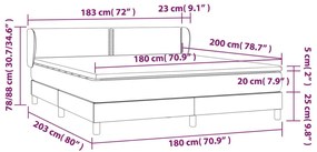 Κρεβάτι Boxspring με Στρώμα Καπουτσίνο 180x200 εκ. Συνθ. Δέρμα - Καφέ