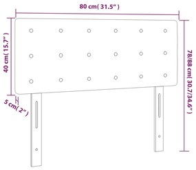 vidaXL Κεφαλάρι Κρεβατιού LED Κρεμ 80 x 5 x 78/88 εκ. Υφασμάτινο