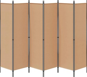 vidaXL Διαχωριστικό Δωματίου 6-Πάνελ Μπεζ 300 x 180 cm Ύφασμα