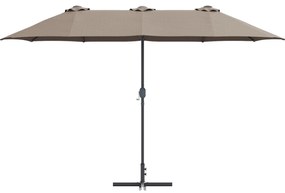 vidaXL Ομπρέλα Κήπου Taupe 380 x 196 x 235 εκ.