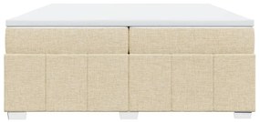 Κρεβάτι Boxspring με Στρώμα Κρεμ 200x200 εκ. Υφασμάτινο - Κρεμ