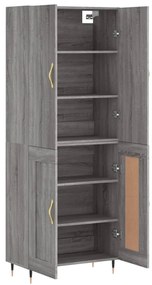 vidaXL Ντουλάπι Γκρι Sonoma 69,5 x 34 x 180 εκ. Επεξεργασμένο Ξύλο