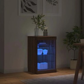 vidaXL Μπουφές με LED Καφέ Δρυς 41 x 37 x 67 εκ.