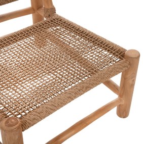 ΚΑΡΕΚΛΑ LONDER HM5986 ΞΥΛΟ TEAK ΣΕ ΦΥΣΙΚΟ ΚΑΙ ΣΥΝΘΕΤΙΚΟ RATTAN 63x77x77Υεκ.