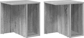vidaXL End Table 2 pcs Γκρίζο Σονομα 37 x 32 x 40 εκ