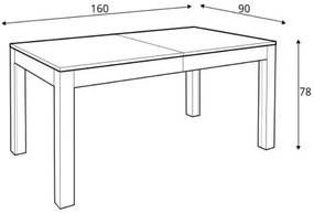 Τραπέζι Boston K186, Sonoma οξιά, 78x90x160cm, 66 kg, Επιμήκυνση, Πλαστικοποιημένη μοριοσανίδα | Epipla1.gr