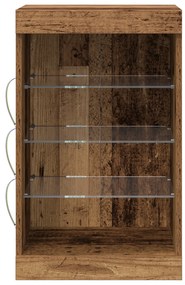 vidaXL Μπουφές με LED Φώτα Παλιού Ξύλου 41x37x67 εκ