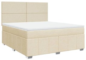 ΚΡΕΒΑΤΙ BOXSPRING ΜΕ ΣΤΡΩΜΑ ΚΡΕΜ 180X200 ΕΚ. ΥΦΑΣΜΑΤΙΝΟ 3294045