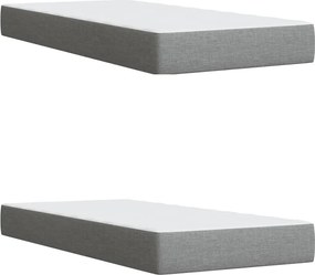 vidaXL Κρεβάτι Boxspring με Στρώμα Ανοιχτό Γκρι 200x200 εκ. Υφασμάτινο