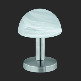 Φωτιστικό Επιτραπέζιο Fynn 21x15cm Nickel Mat-White Brushed 599000107 Trio Lighting Metal, Glass