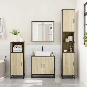 vidaXL Ντουλάπι Μπάνιου Sonoma Δρυς 35x37,5x100 εκ. από Τεχνητό Ξύλο