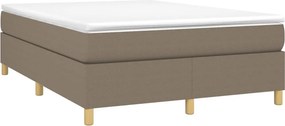 vidaXL Κρεβάτι Boxspring με Στρώμα Taupe 140x200 εκ. Υφασμάτινο
