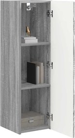 vidaXL Ντουλάπι Τηλεόρασης Τοίχου Επιτοίχιο 2 pcs Γκρίζο Σονομα