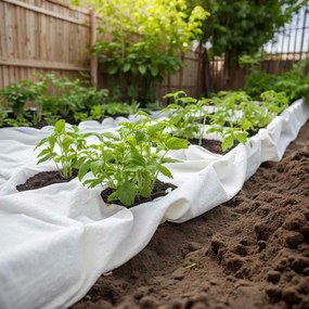 vidaXL Μεμβράνη με Γεωύφασμα Λευκή 1 x 50 μ. Πολυεστερικές Ίνες