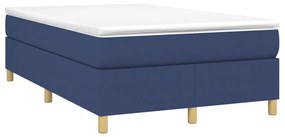 Κρεβάτι Boxspring με Στρώμα Μπλε 120x200 εκ. Υφασμάτινο - Μπλε