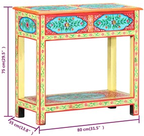 ΚΟΝΣΟΛΑ ΜΕ ΧΕΙΡΟΠ. ΛΕΠΤΟΜΕΡΕΙΕΣ 80X35X75 ΕΚ. ΜΑΣΙΦ ΞΥΛΟ ΜΑΝΓΚΟ 286159