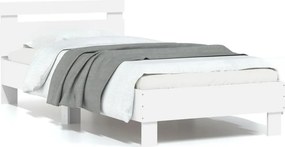 vidaXL Πλαίσιο Κρεβατιού με Κεφαλάρι Λευκό 75x190 εκ. Επεξ. Ξύλο
